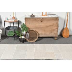 Tapis Turc Vintage 27x125ft Minimaliste Beige Chef-d 'œuvre Grande Surface Laine Patchwork Abstrait Rectangle Latex Couloir Chambre - Product Image 2