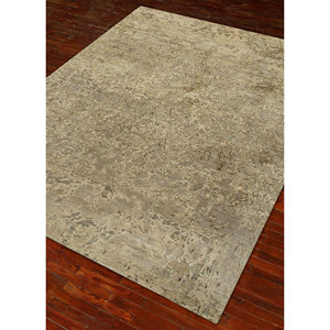 พรมขนสัตว์ถักมือสีเบจและสีน้ำตาลลาย Pansy รุ่น SPR-701 ลายแบบนามธรรม สำหรับห้องนั่งเล่น ทางเข้าบ้าน และห้องนอน - Product Image 2