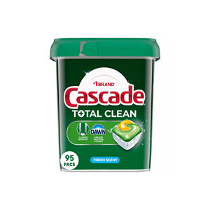 Cascade Complete Actionpacs Pack 90 Capsules de détergent lave-vaisselle jetables écologiques Parfum pomme Solide Liquide Poudre US - Product Image 1