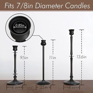 New Design Home Decor <b>Pillar</b> Candle Stand Metal in Iron Black Powder Coating High Quality Candle <b>Light</b> Dinnerware Candle Holder - Product Image 5