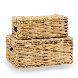 Boîte de rangement en jacinthe d'eau écologique, boîtes de rangement tissées à bas prix, décoration intérieure, organisation - Product Image 1