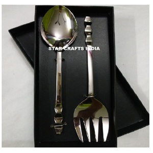 Juego de cubiertos de acero inoxidable de alta calidad superventas, 2 cucharas de servir exquisitas para cocina, decoración del hogar, fiestas de Navidad - Product Image 6