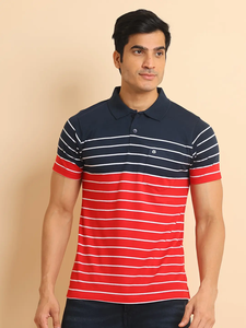 Elegante moda azul marino rojo media manga para Polo cuello Camiseta cómoda 100% algodón ropa informal para cada ocasión - Product Image 2