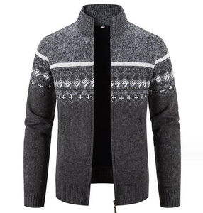 Venta al por mayor Hombres Suéter Tops Ropa de punto Invierno Grueso Casual Stand Collar Moda Cárdigan Suéter Cárdigan de punto Hombres Suéter - Product Image 6