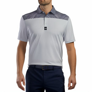 Chemise de golf personnalisée grande taille pour homme, tricotée 100 % coton, respirante, infroissable, imprimée, uniforme d'entreprise, manches courtes, haute qualité - Product Image 1