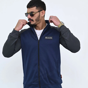 Conjunto de joggers de entrenamiento para hombre de poliéster 100% de diseño personalizado, chándal inferior activo con cremallera para invierno, ropa de entrenamiento de dos piezas - Product Image 5