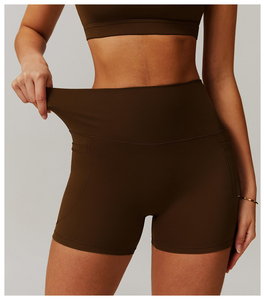 Ropa de mujer logotipo personalizado secado rápido Spandex entrenamiento verano Yoga mujeres gimnasio pantalones cortos con bolsillo ciclismo pantalones cortos mujeres gimnasio - Product Image 1