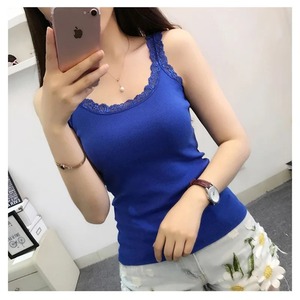 เสื้อกล้ามสีทึบใหม่เสื้อครอปสายรัดสปาเก็ตตี้ลำลองเสื้อกล้ามสายเดี่ยวแขนกุดฤดูร้อนสำหรับผู้หญิงฤดูร้อน - Product Image 3