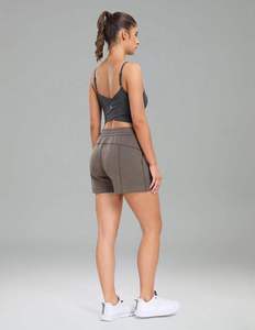 Pantalones cortos de Modal atléticos ultrasuaves de cintura alta para mujer, pantalones de salón informales de verano con bolsillos - Product Image 5