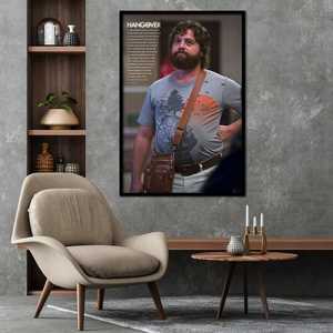 Póster 'The Hangover' de estilo moderno, arte de pared 'One Man Wolf Pack' con marco negro - Product Image 1
