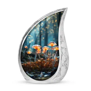 Présservez vos souvenirs avec des urnes funéraires en métal de style américain uniques, dotées d'un design lumineux en forme de champignon, taille et logo personnalisables - Product Image 1