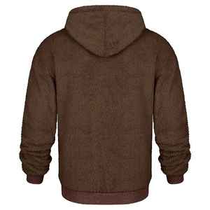 Mens Regular Fit <b>Lined</b> Fleece Front Solid Hoodies Heavyweight Custom Drop Shoulder No <b>String</b> Windproof Breathable Winter Hoodie - Product Image 2
