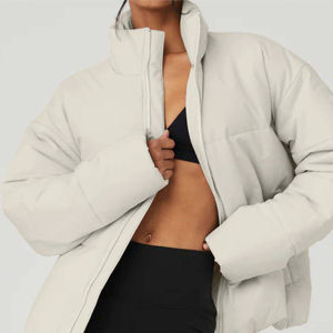 Veste matelassée pour femme unie personnalisée, vêtements d'hiver chauds et tendance, vestes à fermeture éclair, manteaux pour femmes de qualité bon marché - Product Image 6