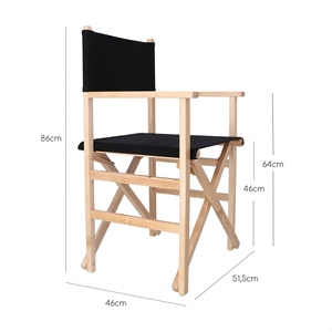 เก้าอี้ผู้บริหาร WELL HOME ขนาด 51x46x86 ซม. ทำจากไม้เบิชท์เคลือบเงา พร้อมผ้าใบสีดำ สำหรับใช้งานในสวน - Product Image 3
