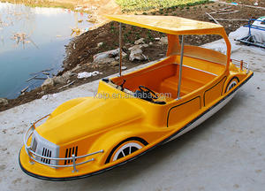 黄色い車電気釣りグラスファイバーボート防水トップ屋外面白いウォーターボート子供と一緒に海 - Product Image 2