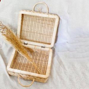 Fashionable Bamboo Briefcase Natural Rattan <b>Suitcase</b> Handmade Woven Luggage for Kids and Adults Wholesale - Product Image 4