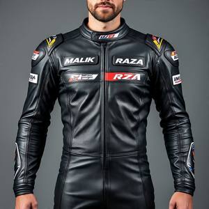 Traje de cuero de motocicleta personalizado Malik Raza | Venta al por mayor OEM Design Low MOQ Racing Biker Gear - Product Image 1