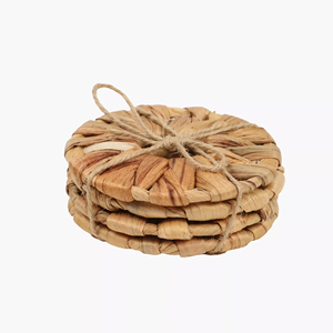 Paquete de 4 posavasos redondos de jacinto de agua productos ecológicos hechos en Vietnam Decoración de mesa al por mayor - Product Image 2
