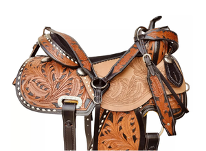 Selle Western en cuir véritable de qualité supérieure pour les courses de barils et l'équitation - Product Image 3