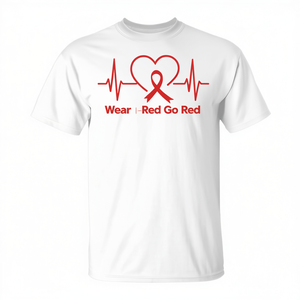 T-shirt Promozionale Wear Red Go Red per la Consapevolezza Americana sulle Malattie Cardiache (CHD) - Product Image 2