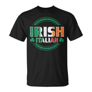 T-shirt avec drapeau irlandais et italien, design demi-irlandais demi-italien pour la Saint-Patrick - Product Image 1