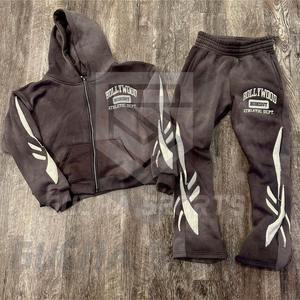 Chándal Vintage con Parche Desgastado Multicolor para Hombre, Chándal con Bordado, Ropa de Calle Acampanada y Sudadera con Capucha - Product Image 5