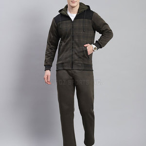 Latest Style Men's Outdoor Plus Size Hooded Tracksuit Custom Logo 100% Cotton Breathable Durable Solid Pattern Winter Ready Sets - Product Image 5