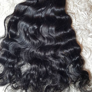 Paquetes de Cabello Natural de Alta Calidad, 100% Cabello Humano Virgen Indio Remy Doble Trama, Color Negro, Ondulado, Sin Procesar, Venta al Por Mayor - Product Image 3