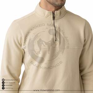 Sudadera con Media Cremallera y Logotipo Bordado Personalizado, OEM, Alta Calidad, Invierno, Unisex, Gruesa, 100% Algodón, Ropa Ecológica - Product Image 2