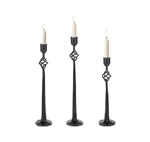 Ensemble de trois bougeoirs en métal fini noir Home Hotel Restaurant Decor Ensemble de trois bougeoirs au design personnalisé - Product Image 2