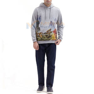 Sweat à capuche imprimé basique pour homme avec motif pour le streetwear quotidien, sweat à capuche de mode urbaine pour homme avec graphisme moderne - Product Image 2