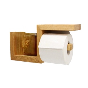 Porte-papier hygiénique en bois tendance chaude meilleure vente en bois support de rouleau de papier toilette mural simple et beau - Product Image 6