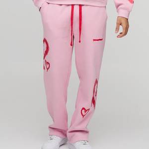 Venta caliente al por mayor chándales rosas logotipo impreso personalizado para hombres ropa de calle transpirable chándales de alta exigencia para el invierno - Product Image 3