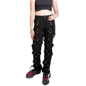 Pantalon harnais gothique noir, vêtements punk rock, unisexe, vente en gros, pantalon 2026 - Product Image 6