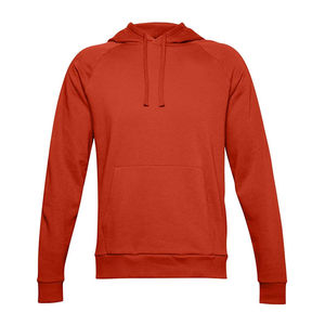 Mens Rust Orange Pullover <b>Hoodie</b> <b>Plain</b> Hooded Sweatshirt Casual Long Sleeve Kangaroo Pocket Cotton Blend Fleece <b>Hoodie</b> - Product Image 2
