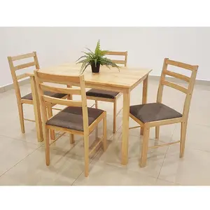 Best Price Malaysia Rubber Wooden Modern Dining Table Set Comes with Chairs Available in Square Round Rectangular Sizes