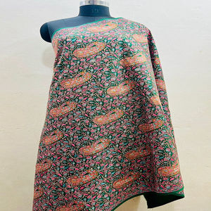 Sozni Embroidered <b>Pashmina</b> FW <b>Shawl</b> Handmade Ambi Jamawar Design - Product Image 2