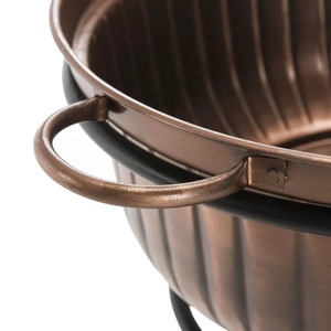 Soporte para macetas de cobre Soporte para plantas de jardín con marco de acero duradero de dos niveles y acabado de hierro elegante - Product Image 3