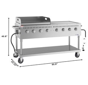Parrilla de Gas Propano Comercial para Exteriores de 8 Quemadores, 30 Pulgadas, Acero Inoxidable, Garantía de 3 Años, Hecho en EE. UU. - Product Image 1