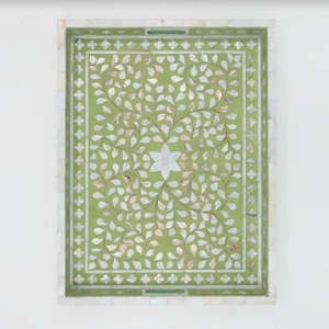 <b>MOP</b> Inlay Tray with <b>Handle</b> | Serving Tray for Home & Dining Table | Multipurpose Tray Design by Aaliyan Impex - Product Image 2