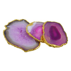จานรองแก้วหินธรรมชาติสีทองตกแต่งบ้านร้านอาหารและโรงแรม - Product Image 6