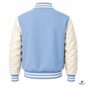 Personalized Team Varsity <b>Jacket</b> Classic Letterman Style with Custom Name Logo Rib Knit Trim and Snap Button Front Closure - Product Image 2