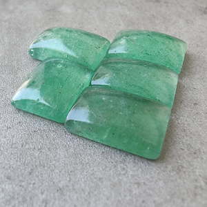 AAA + Calidad Natural Verde Fresa Cuarzo Rectángulo Cabujón Piedras preciosas sueltas Parte posterior plana Calibrado Venta al por mayor Piedras preciosas Todo - Product Image 3