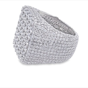 แหวนฮิปฮอปประดับเพชร VVS แบบ Iced Out เงินแท้ 925 สำหรับผู้ชาย - เหมาะสำหรับงานแต่งงานและงานปาร์ตี้ - Product Image 3