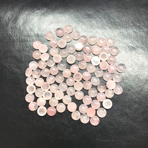 IGI certificado 7mm 8mm redondo Natural cuarzo rosa piedra preciosa suelta cabujón liso parte posterior plana Natural cuarzo semiprecioso precio bajo - Product Image 5