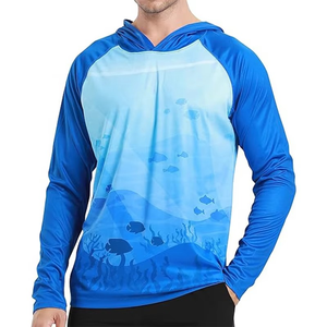 Haute qualité léger respirant bambou UV UPF 50 chemise à capuche à manches longues personnalisé votre propre marque hommes adultes confortable - Product Image 3