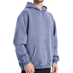 Sudaderas con capucha de mezcla de algodón básico 100% personalizadas para hombres, peso pesado con mangas completas, ropa de invierno para exteriores, bajo MOQ, diseño OEM - Product Image 4