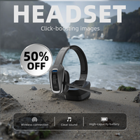 Headset Nirkabel ENC Peredam Kebisingan 60 Jam H2 Hands Free untuk Kantor, Call Center, dan Pengemudi Truk, Bluetooth