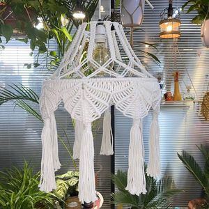 Lámpara <span class=keywords><strong>de</strong></span> Macramé Tejida para Decoración del Hogar, Lámpara <span class=keywords><strong>de</strong></span> Techo Nórdica, Lámpara <span class=keywords><strong>de</strong></span> Pie Grande, Pantalla <span class=keywords><strong>de</strong></span> Lámpara <span class=keywords><strong>de</strong></span> Ganchillo para Lámparas <span class=keywords><strong>de</strong></span> <span class=keywords><strong>Mesa</strong></span> - Product Image 4