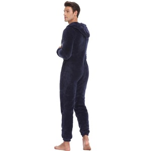 Vêtements de nuit une pièce chauds et moelleux pour hommes, pyjama d'hiver, combinaisons à capuche pour hommes adultes - Product Image 5